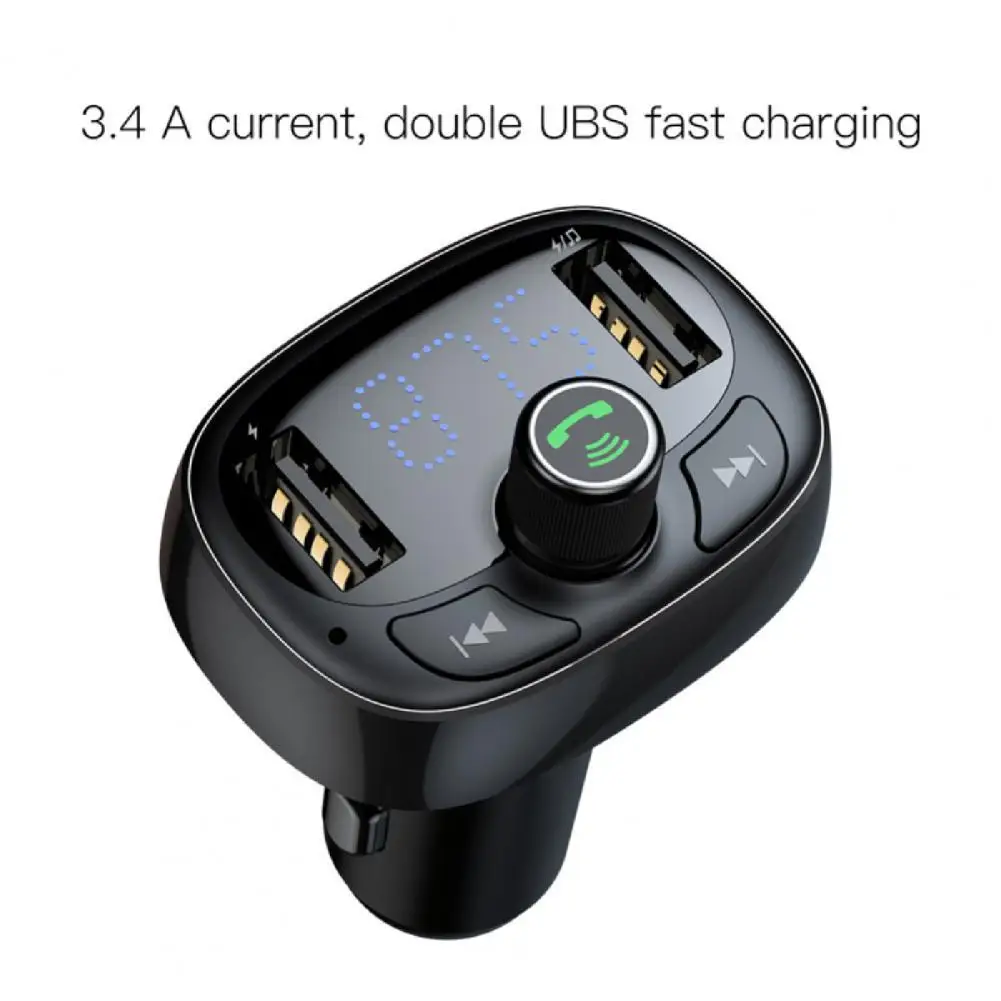 

FM Transmitter Deep Bass Easy to Install Exquisite Bluetooth compatible V4 2 Car Music for iPhone