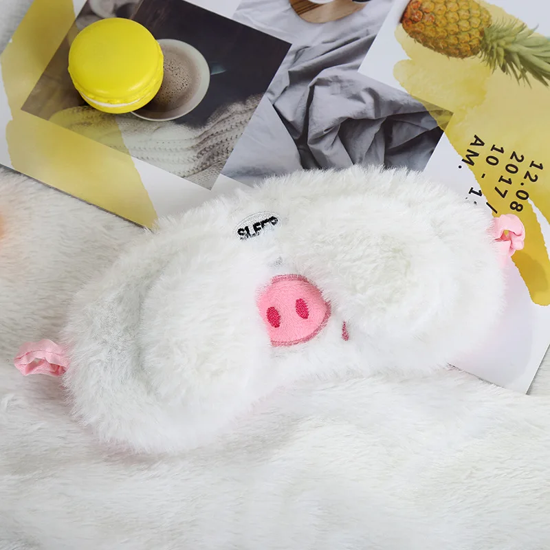 Cartoon Pig Sleeping Eye Face Mask Sleep Goggles Mask Blindfold Eyeshade Traveling Sleep Cover Stuffed Sheep Rest