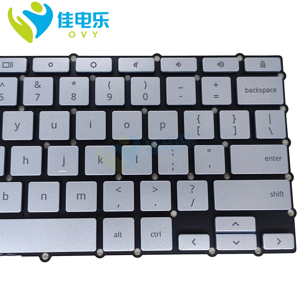 C434 US English French Azerty Keyboard Backlit For ASUS Chromebook Flip C434TA E10013 Keyboards Silver Keycaps New 0KN1-AA1US12