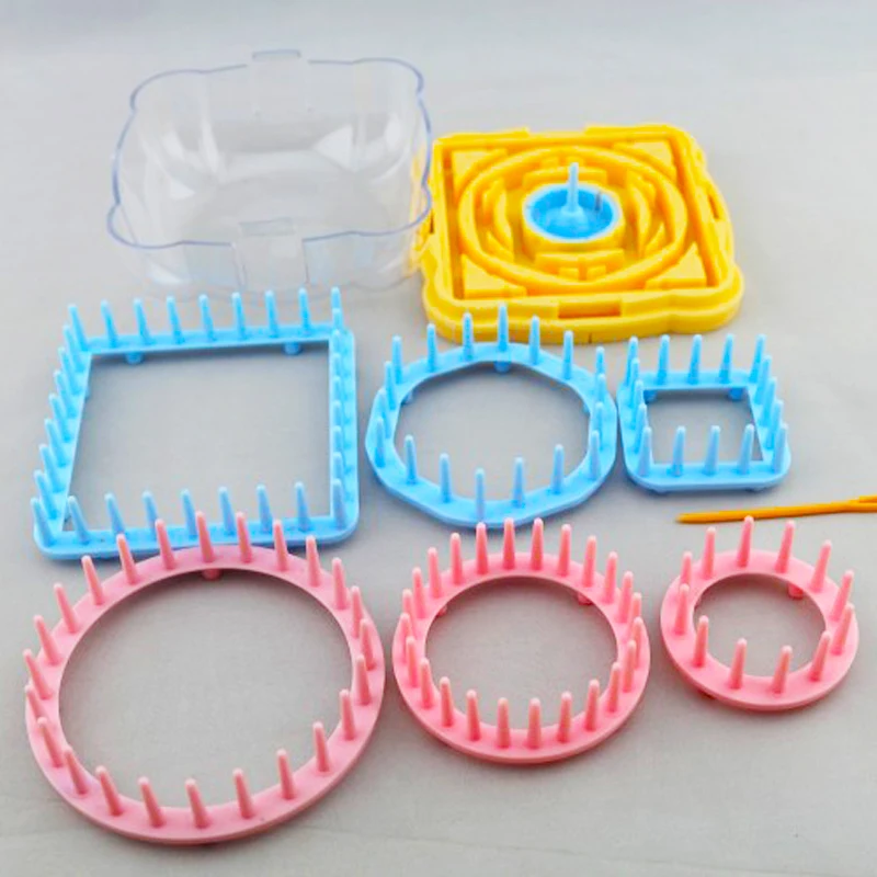 1set Hand Knitting Loom Flower Daisy Pattern Maker Weave Set Wool Yarn Needle Knit Kits Home DIY Craft Tool