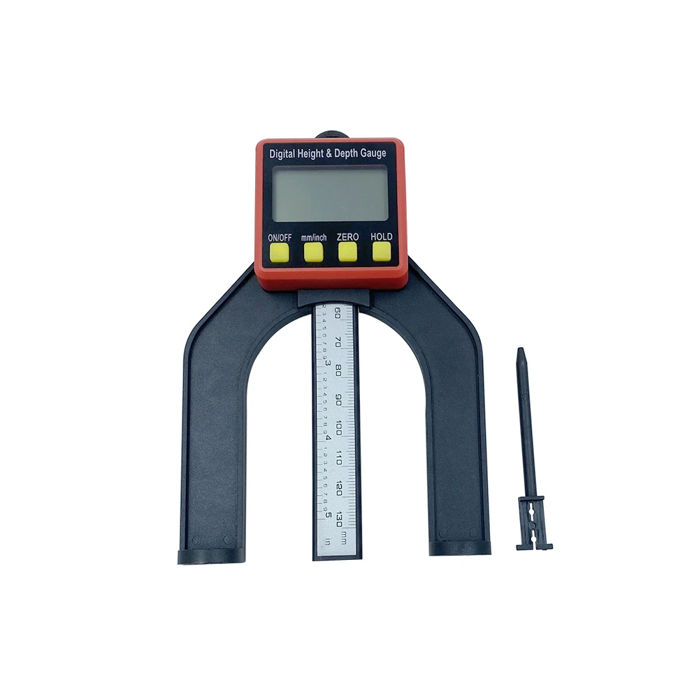 Digital Depth Caliper height gauge Digital Tread Depth Gauge LCD Magnetic Self Standing Aperture 0-80mm