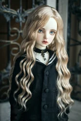 BJD Doll Wig 1/3 1/4 1/6 Elegant Pink Golden DD SD MSD YOSD Spot Inventory Soft Milk Silk Long Curly Hair Wig Doll Accessories