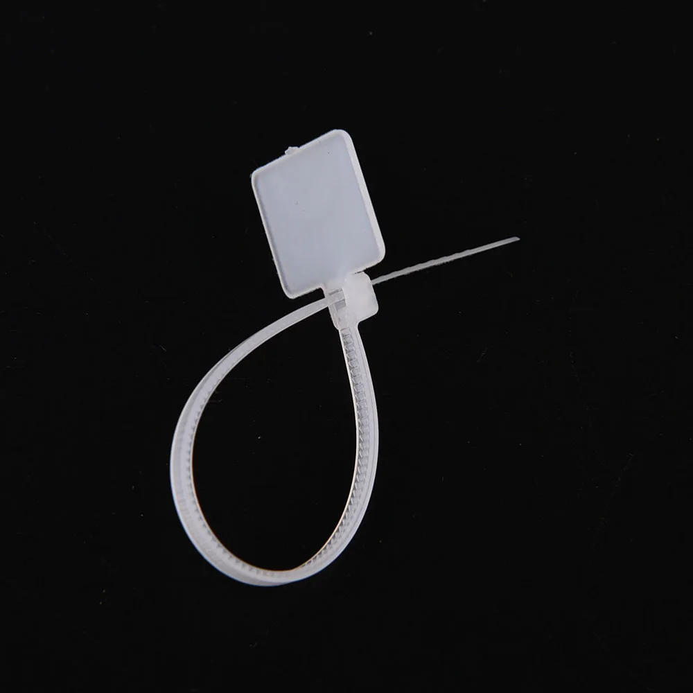 White 100Pc Nylon Self-Locking Label Tie Network Cable Marker Cord Wire Strap Zip Zip Ties Write Wire Power Cable Label Mark Tag