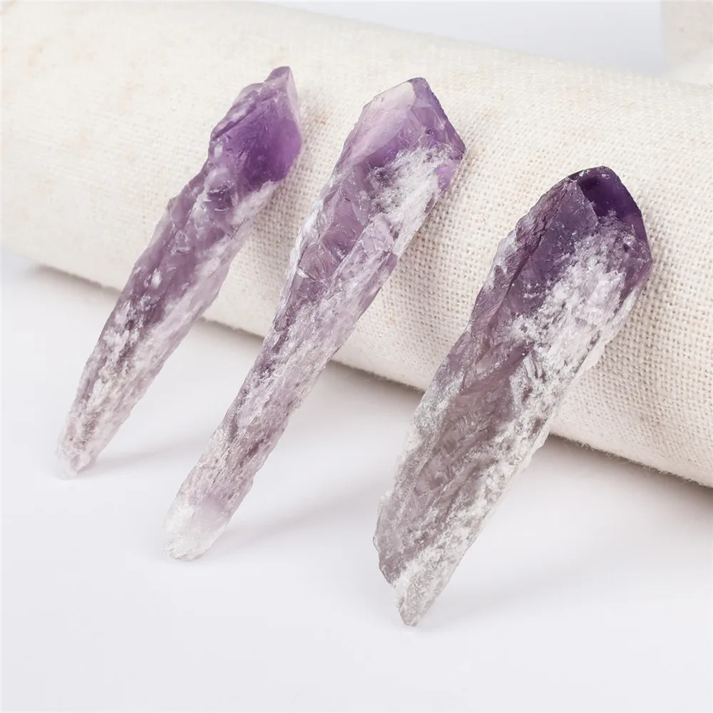 1pcs 6-7cm Natural Rough Amethyst Quartz Point Crystals Stones For Reiki Wand Energy Crystals Specimen Minerals