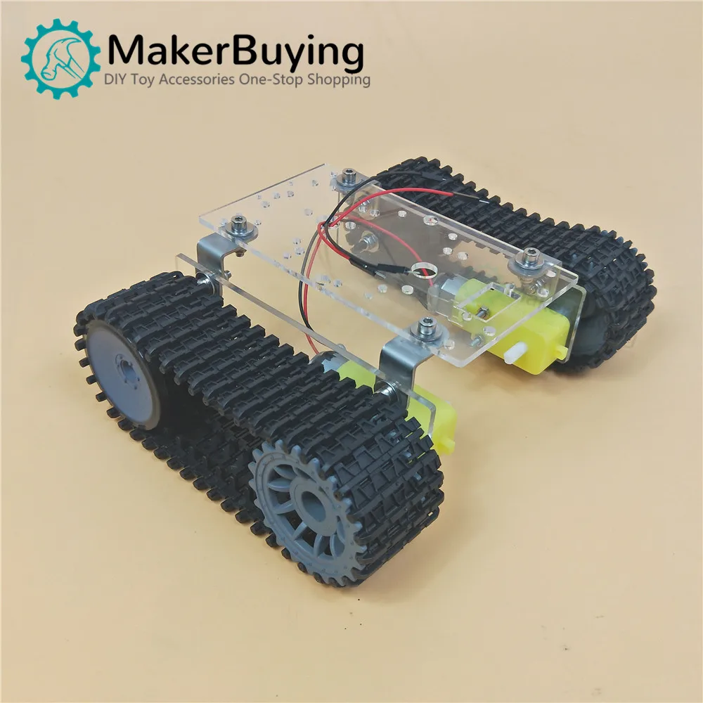 New ultra-economical robot tank chassis acrylic TT motor 3-9v tracked car intelligent car chassis