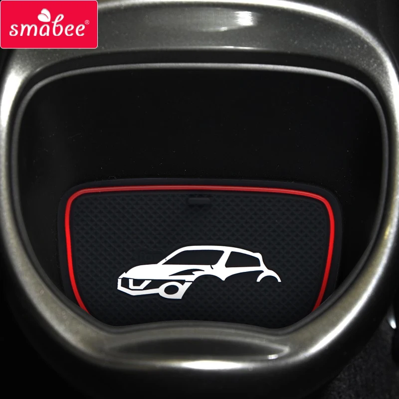 Smabee for NISSAN juke 2013 2014 2015 2016 Anti-Slip Gate Slot Mat Interior Accessories Rubber Coaster Car sticker