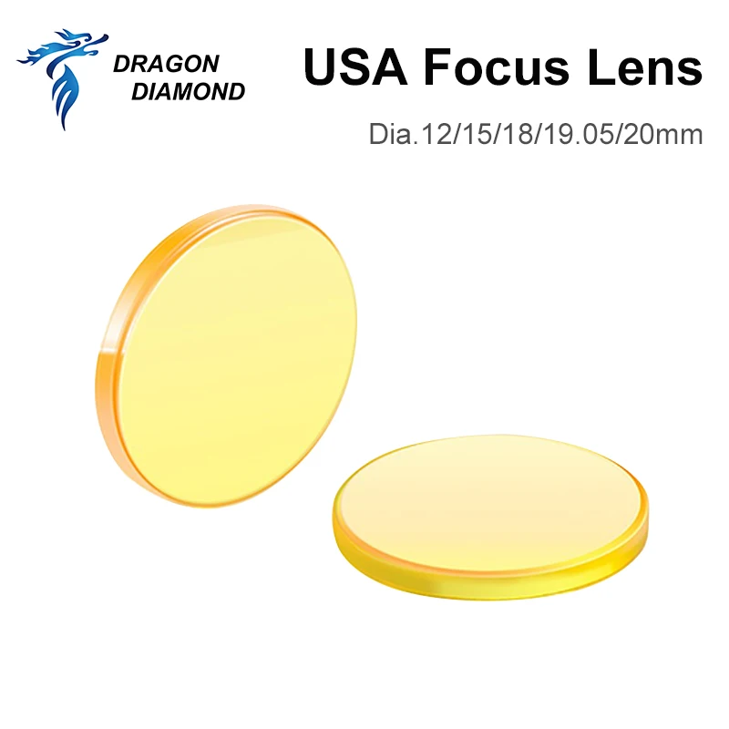 Laser Focus Lens Original USA CVD ZnSe Diameter 12/15/18/19.05/20mm FL38.1/50.8/63.5/76.2/101.6/127mm for Co2 Engraver Machine