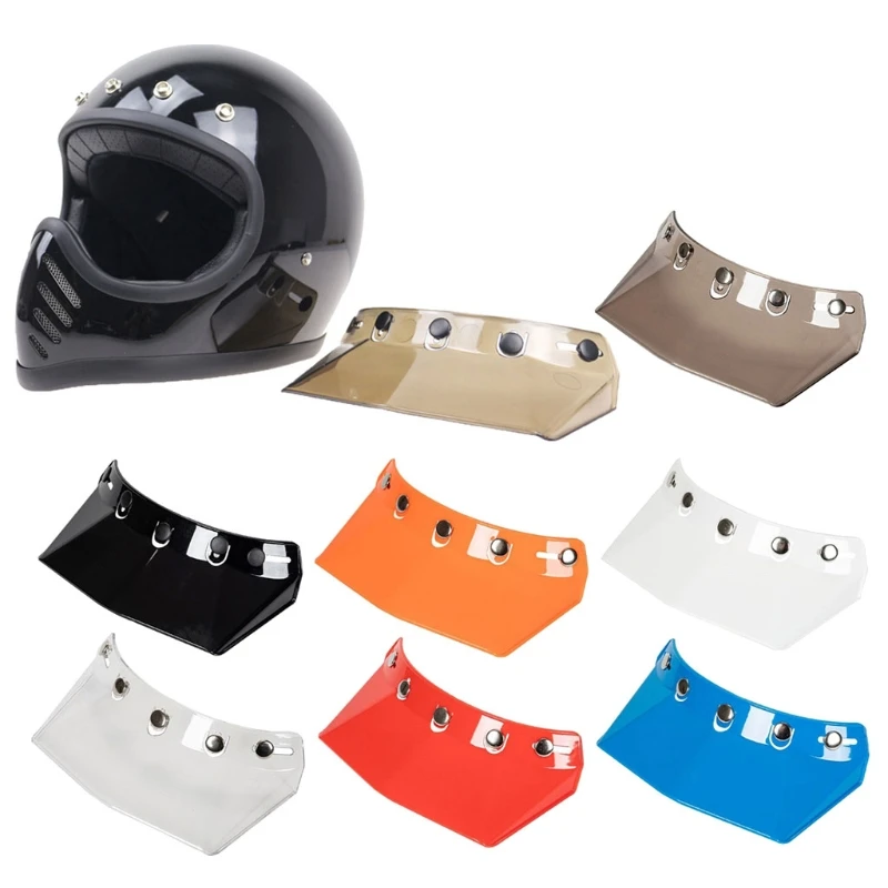 

5-Snap Motorcycle Helmet Visor Peak UV Sunshield for Most Open Face Half Face Or Vintage Helmets