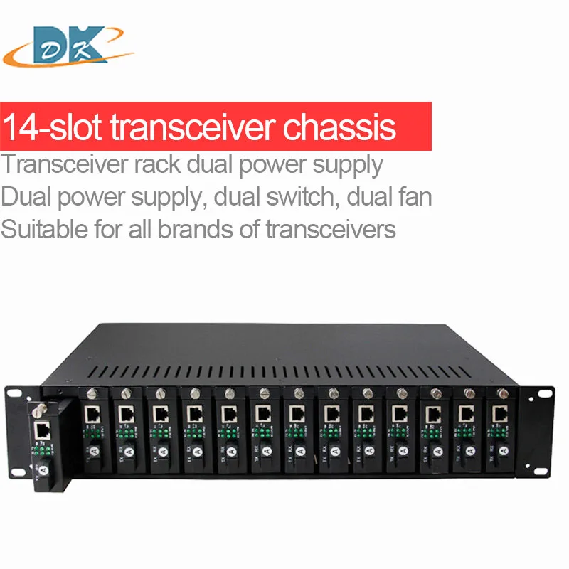 14-slot transceiver frame tool kit SC UPC EPON optical interface 1.25Gbps optical module speed Fiber optic Media Converter Rack