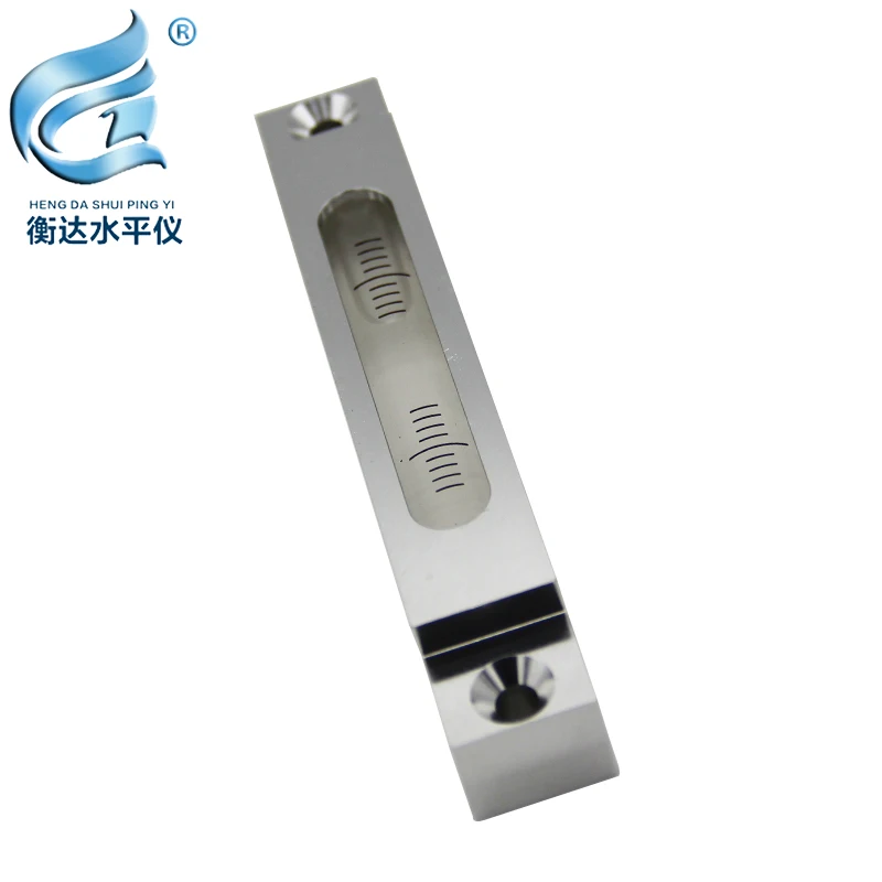 金属水準バブルと取付穴ロングストリップ水準器