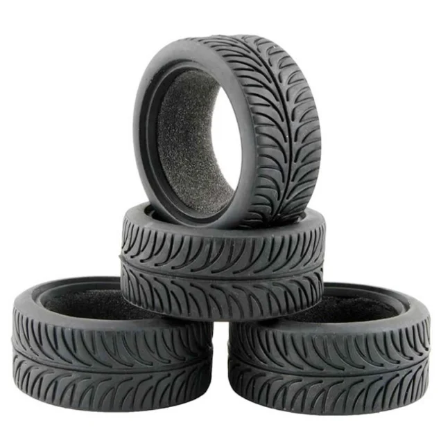 2/4 pcs Rc Tire+Foam &wheel rim For Rc Car 1/10 For HSP HPI Himoto 1:10 On Road Car Model Parts