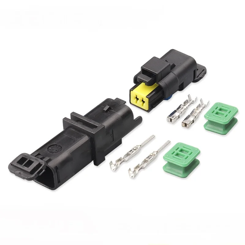 100 kits FCI 2 pin male female waterproof GAS AEB Temperature Sensor headlight FO light connector 211PC022S0049 211PC02280081