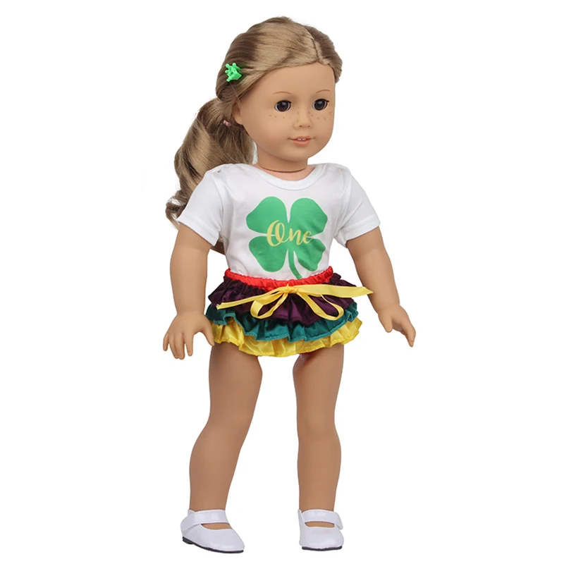 18 Inches American Doll Fashion Shirt+Pants Skirt Shorts Outfit Doll Clothes Leopard Pattern For 43cm Baby New Born&OG Girl Doll