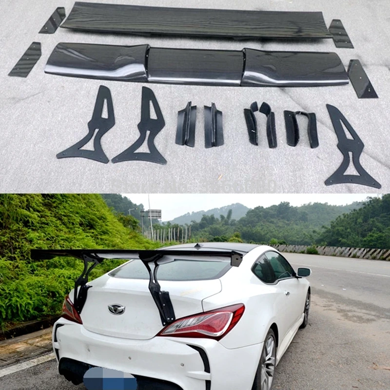 

Car Styling Carbon Fiber Material Rear Roof Spoiler Tail Trunk Wing Boot Lip Molding For Hyundai tiburon Genesis Coupe