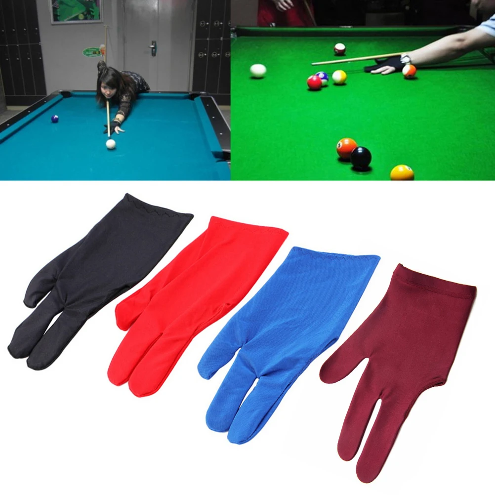 

1Pcs Snooker Billiard Cue Spandex Glove Pool Left Hand Open Unisex 3 Fingers Billiard Accessory 3 Colors