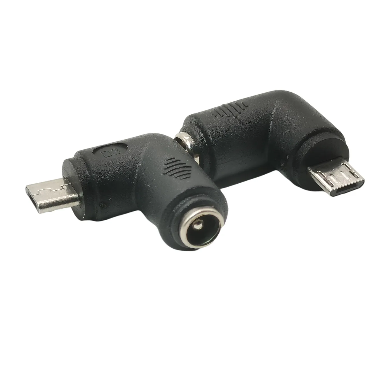 JACK DC 5.5*2.1MM FEMALE TO MICRO USB MALE RIGHT ANGLE 90 DEGREE ADAPTER CHARGE CONNECTOR FOR ANDROID PHONE