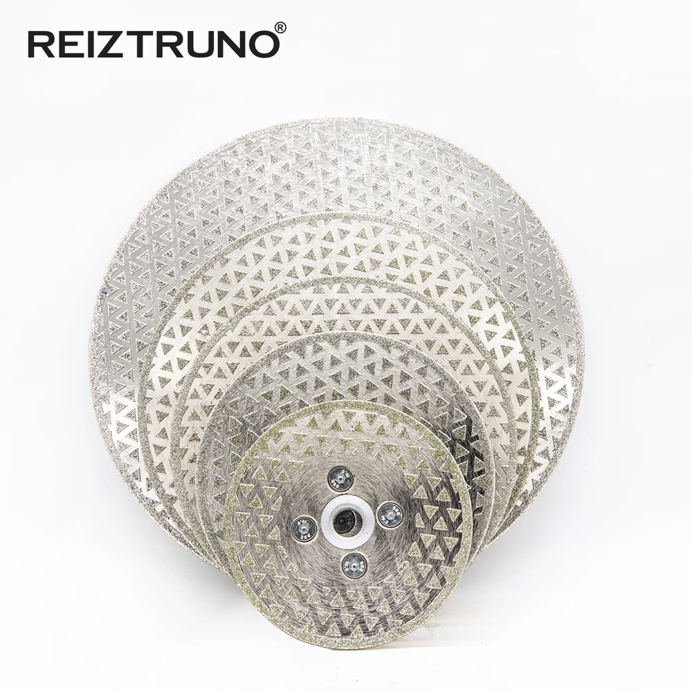 REIZTRUNO 1piece 4/5/6/7/9 inch Double Sided Diamond Blade with Quad Adapter marble cutting Blades for cutting shaping marble