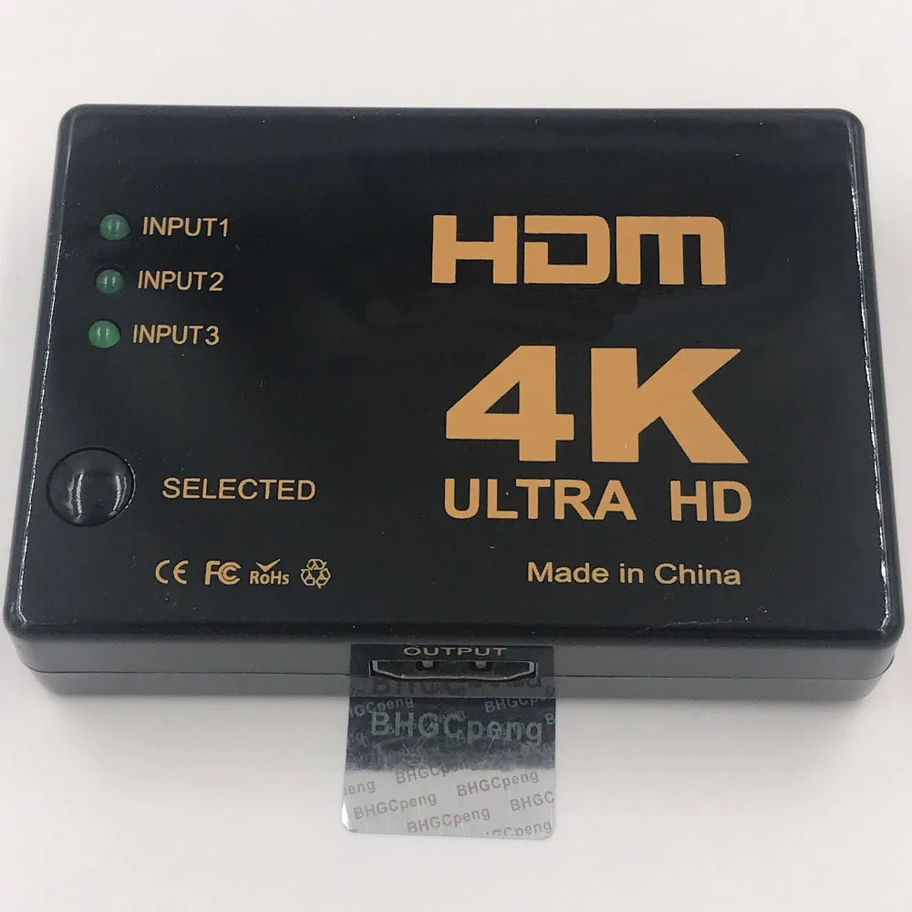 Interruptor Ultra HD 4K HDTV, adaptador divisor de 3 entradas y 1 salida, amplificador de modelo cuadrado, conmutador Triple hembra de alta velocidad