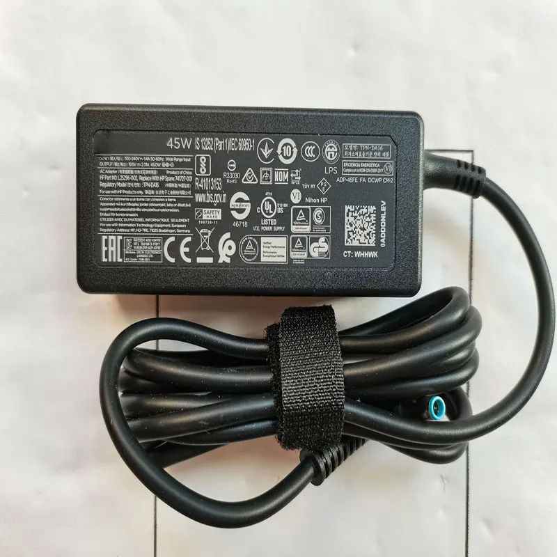 NEW OEM 19.5V 2.31A TPN-DA16 L25296-003 L25296-001 Blue Tip AC Adapter For HP 45W Spectre x360 15-ap007na Original Puryuan