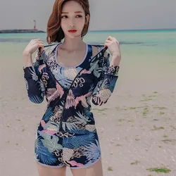 WackDaria RashGuard Women Sexy Surfing Suit Lady Swimsuit Long Sleeve Colorful Printed Short Pant Hot Girl Sun Protection