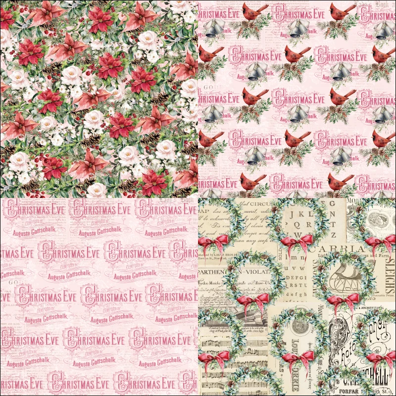 KSCRAFT 12 Sheets Christmas Eve Scrapbooking Pads Paper Origami Art Background Paper Card Making DIY Scrapbook Paper Craft