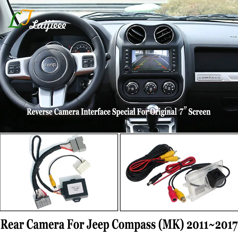 Macchina Fotografica di inverso Kit Per Jeep Compass Patriot MK 2011 A 2017/ HD Rearview Parcheggio Della Macchina Fotografica Compatibile Con OEM 7