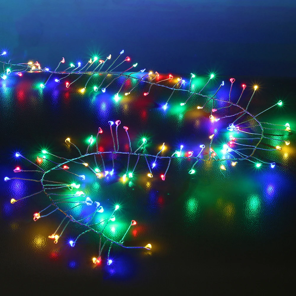 2M 5M LED Copper Wire String Lights Firecrackers Fairy Garland Lamp for New Year Christmas Tree Wedding Holiday Party Decoration