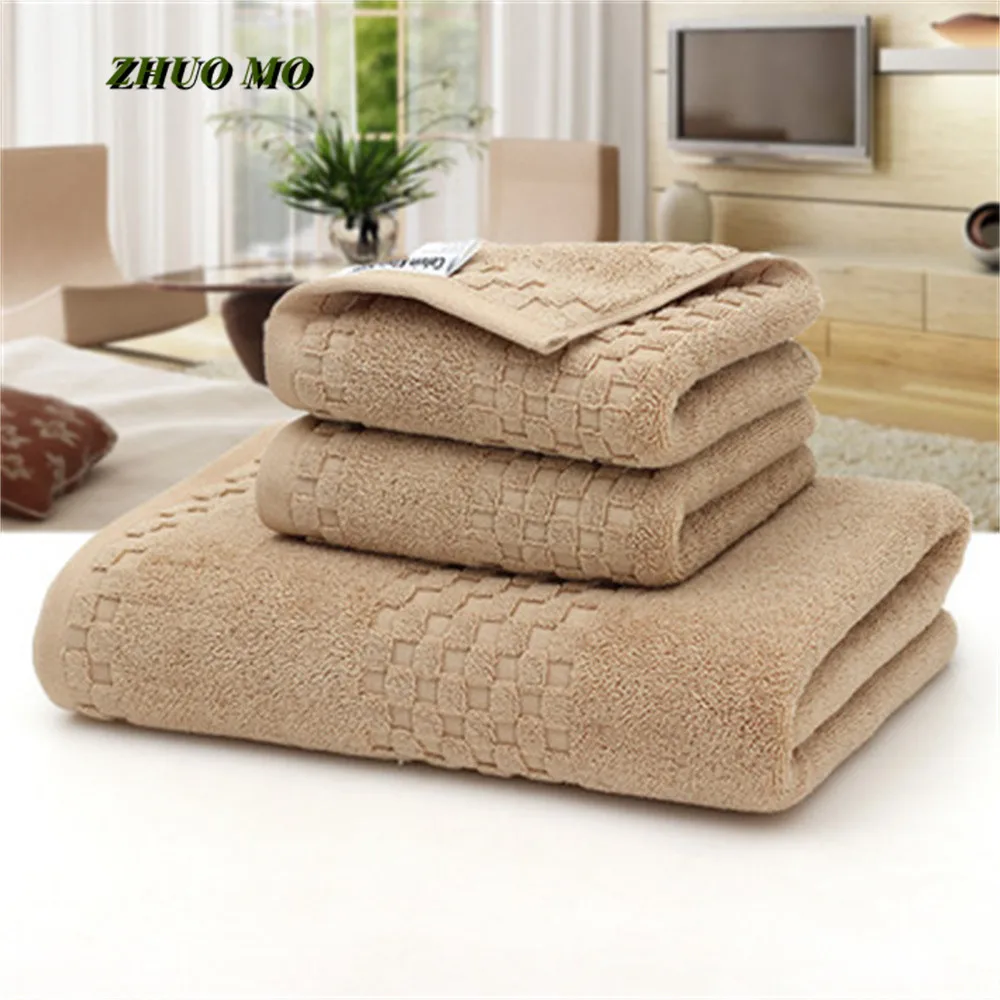 Thickened Bath Towel Set for Adults, Super Absorbent, Cotton, Beach Towel, Large Terry Towel, Home Gifts, 70x140 cm, 3Pcs