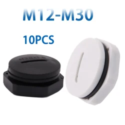 10/100pcs Hole Cap Plastic Plug IP68 Waterproof Nylon Thread Hole Plug M20*1.5 Black Grey Hole Cap Sealing Cover With Rubber