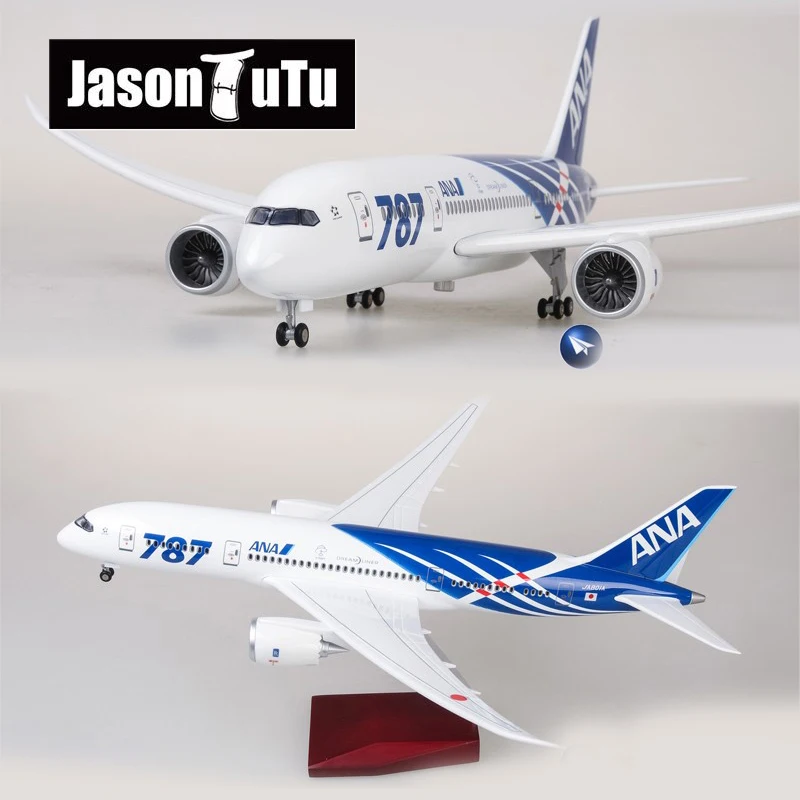 

JASON TUTU 43cm Japan ANA Boeing b787 Aircraft Model Airplane 1/160 Scale Diecast Resin Light and Wheel Plane Gift Collection