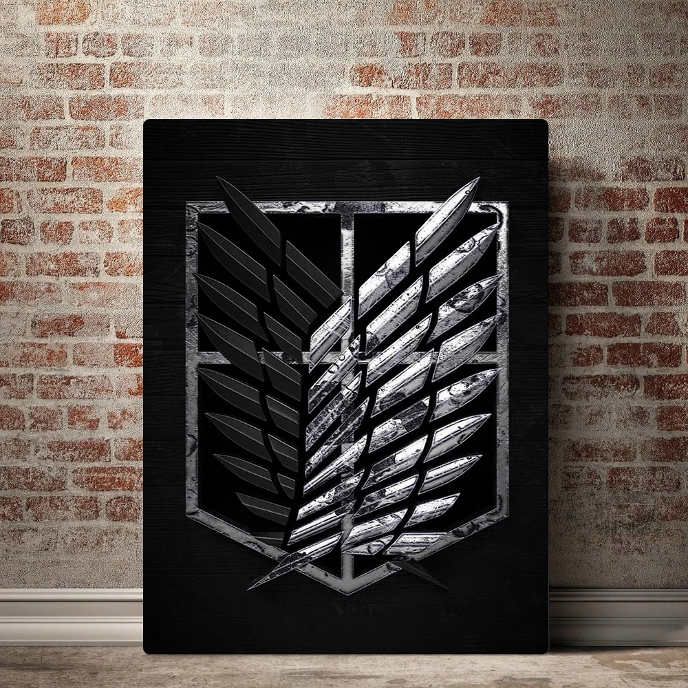 Abstract Canvas Painting Print Poster Attack on Titan Japan Anime Black White Line Wall Art Home Decor Pictures for Living Room