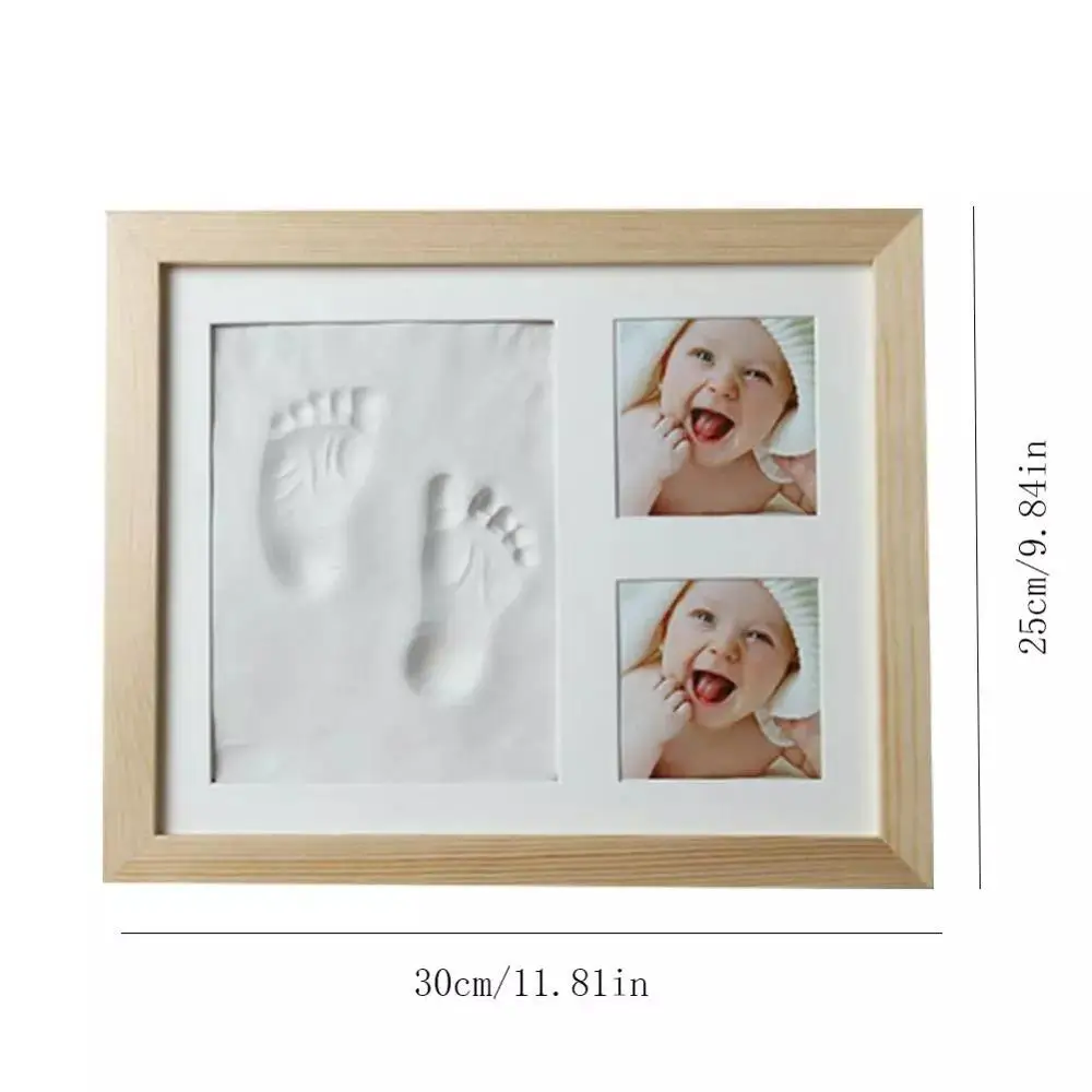 Baby Hand&Foot Print Hands Feet Mold Maker Bebe Baby Photo Frame With Cover Fingerprint Mud Set Baby Growth Memorial Gift