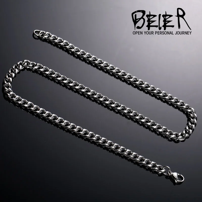 Beier 316L stainless steel Punk Water Wave Twisted Heart-shaped Men\'s Women\'s Necklace Fashion Jewelry LLBN1030N