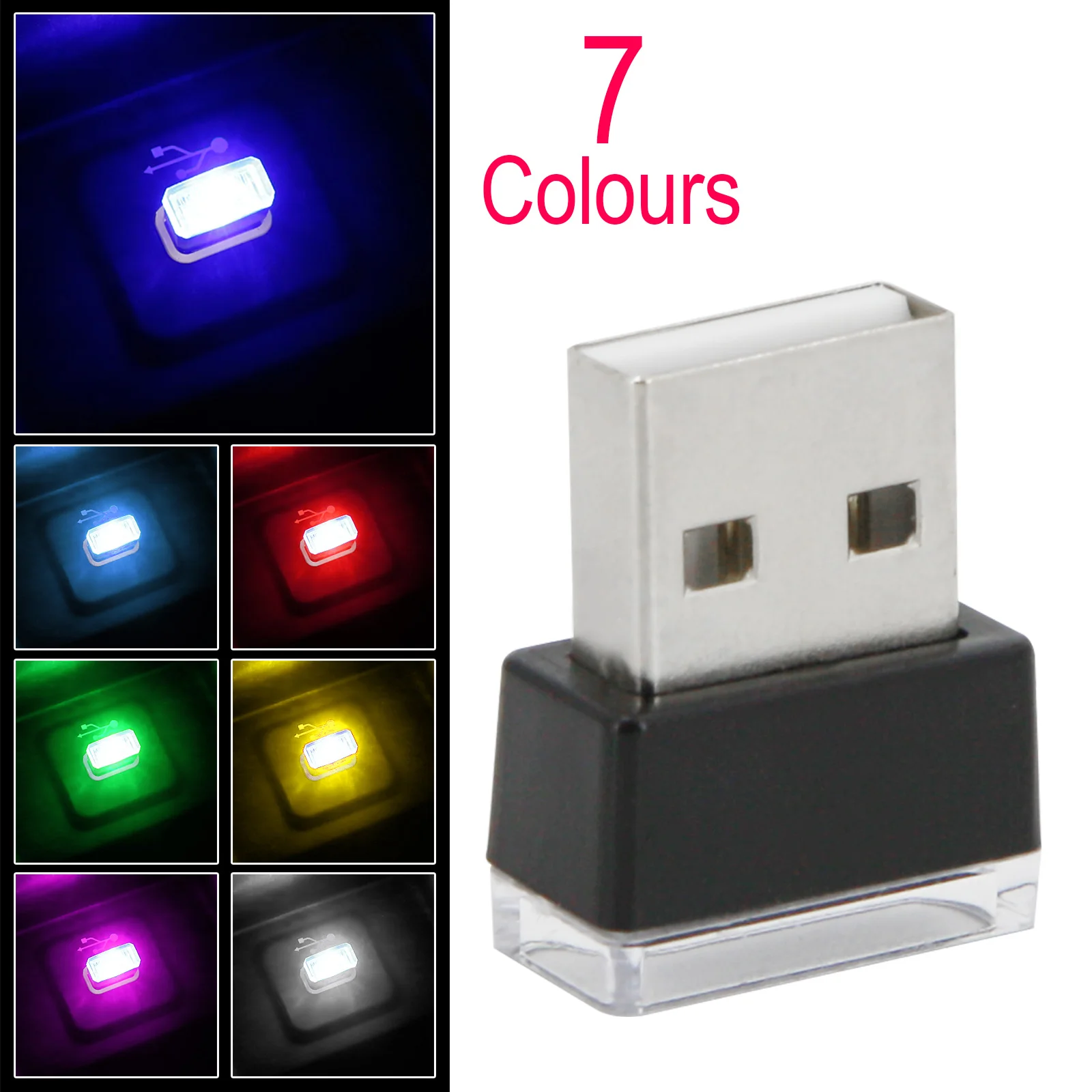 

7 Colors Car Interior Ambient Light LED Neon Mini Usb Atmosphere Lamp Auto Decorative Colorful Emergency Lighting Portable