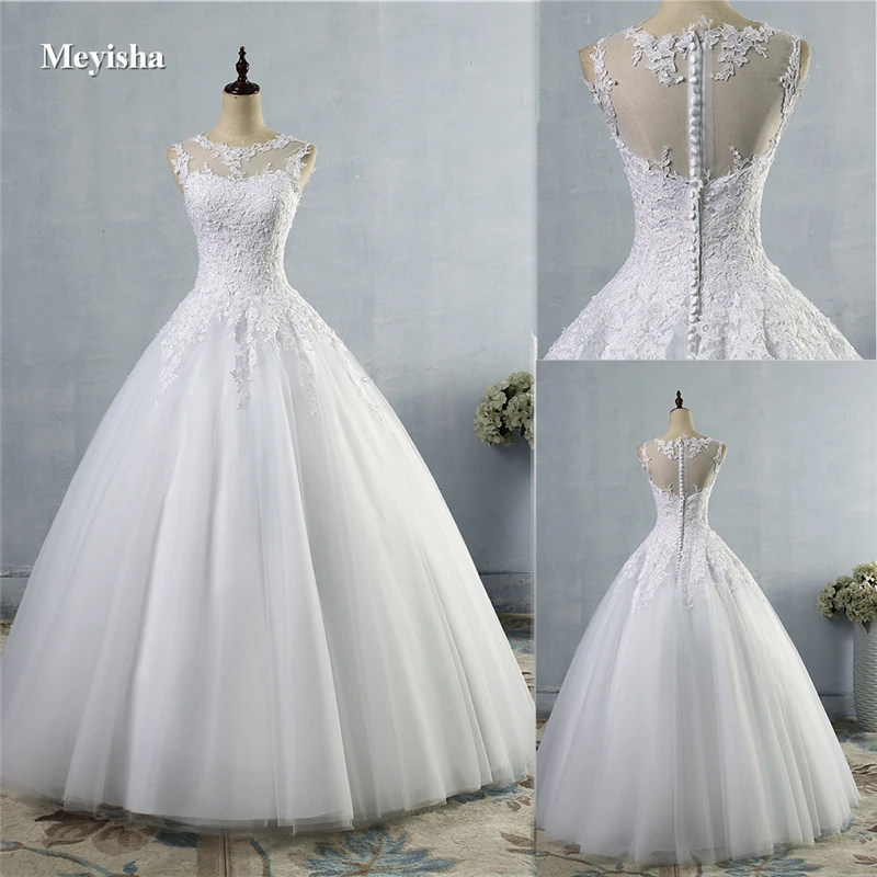 

ZJ9036 2023 Lace White Ivory A-Line Wedding Dresses For Bride Dress Gown Vintage Plus Size Customer Made Backless