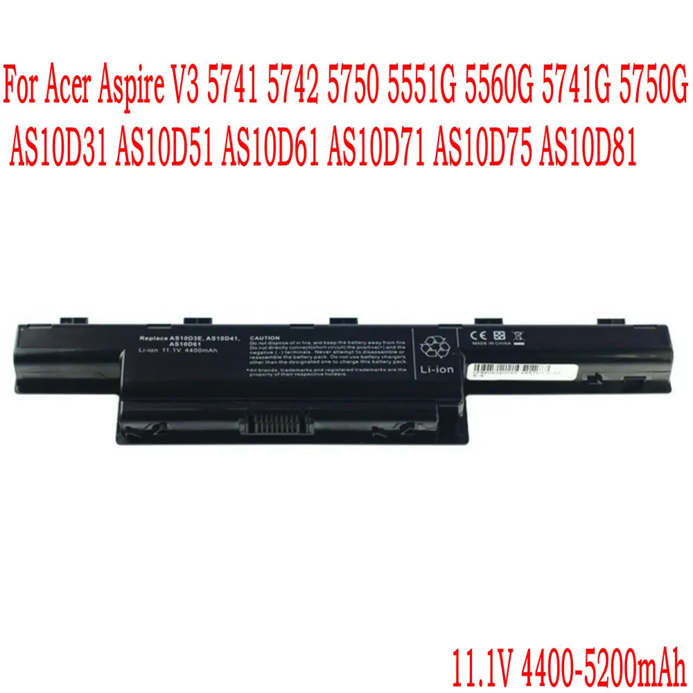 Laptop battery For Acer Aspire V3 5741 5742 5750 5551G 5560G 5741G 5750G AS10D31 AS10D51 AS10D61 AS10D71 AS10D75 AS10D81