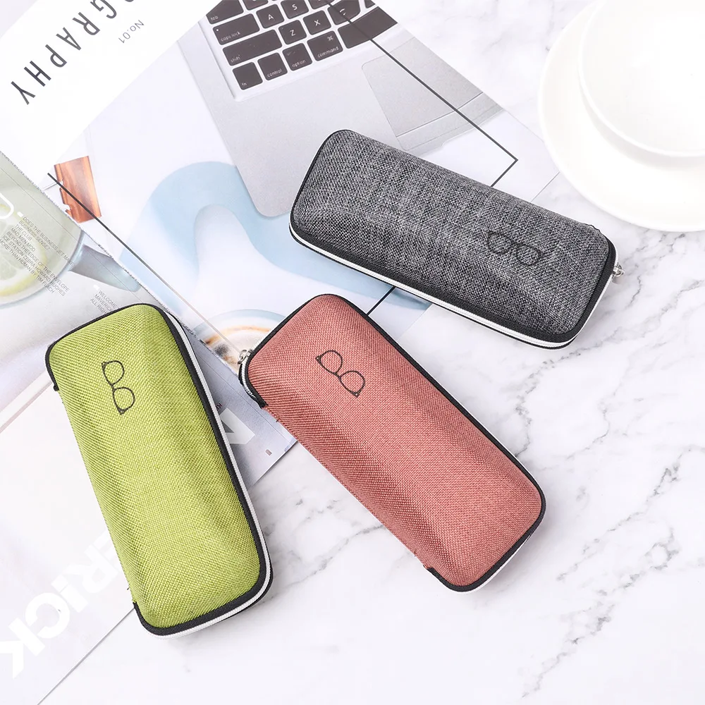 Unisex Sunglasses Protector Box Hard Eye Glasses Case Containers New Portable Rectangle Glasses Box Zipper Stripe Style