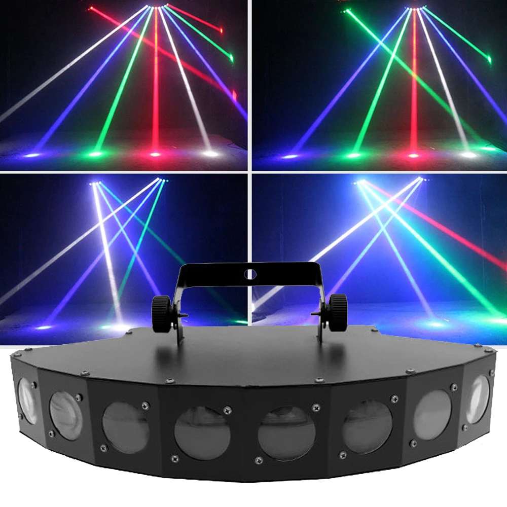 Free Shipping Eight Beam Scanner Fan Beam DJ Bar Light Beam Laser RGBW Scanner Club Disco Light Eight Eyes LED Beam Party Light