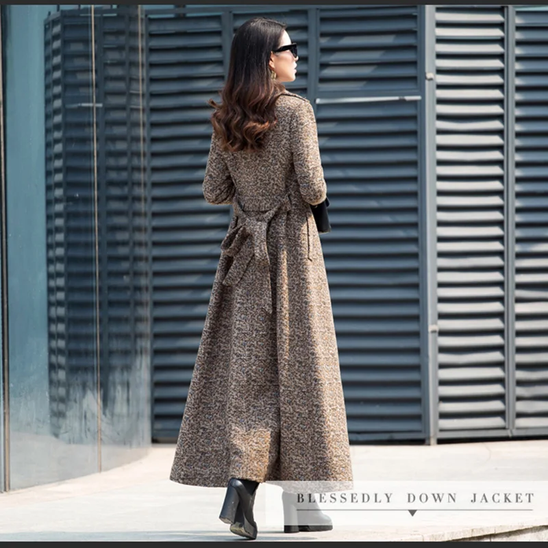 Long Windbreakers Women Coat 2022 New Autumn Winter Wool Jacket Female Fashion Slim Woolen Overcoat Thicken Cashmere Outerwear