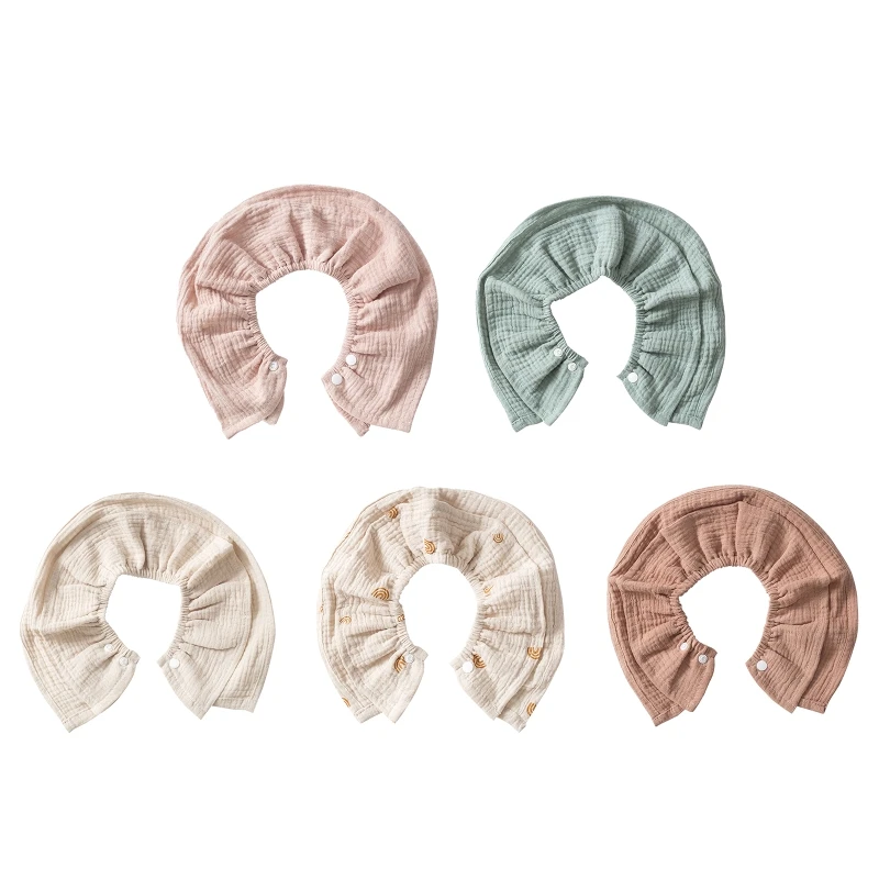 

Baby Feeding Drool Bib Collar Decoration Solid Color Saliva Towel Soft Cotton Crepe Gauze Scarf Burp Cloth for Newborn Toddler