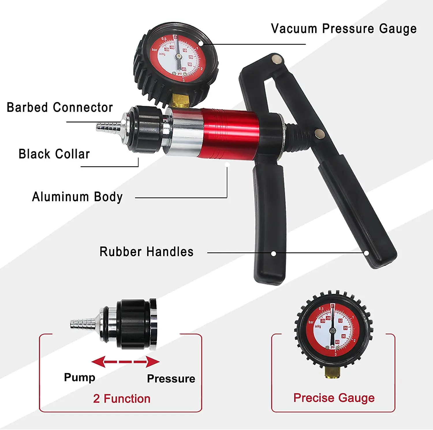 Auto Hand Held Vacuum and Pressure Pump Tester Brake Clutch Fluid Bleeder Tool Kit Oil Change Power Steering Fluid Bleeding Set