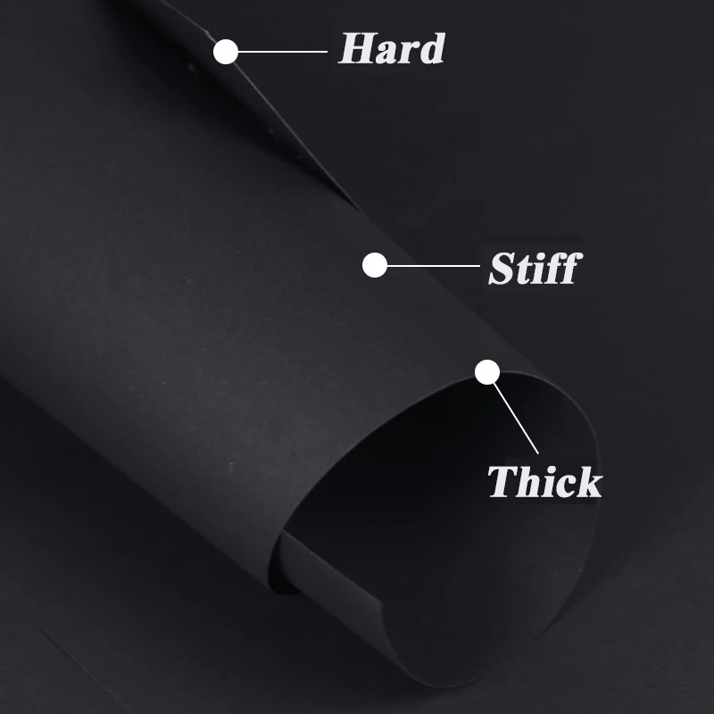 A4 Black Kraft Paper DIY Handmake Card Making Craft Paper Thick Paperboard Cardboard 180g 230g 300g 400g 20/50pcs High Quality