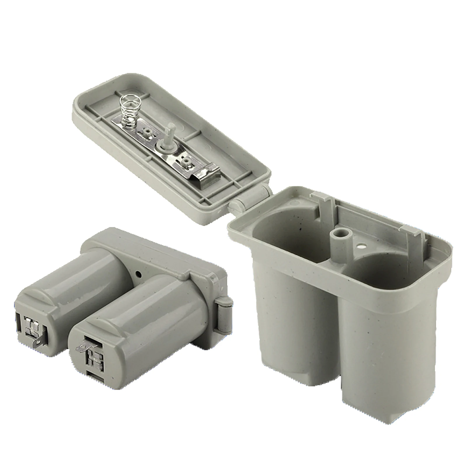 Plastic Double Compartments Universal Battery Box for Gas Water Heater Double Battery Case Accessories Parts (Gray)