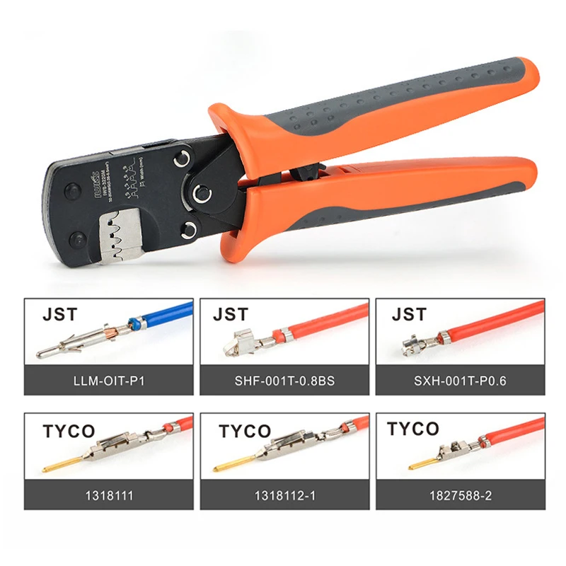 IWISS IWS-3220 Ratchet Crimping Plier Hand Crimper Tools for Narrow-Pitch Connector Pins Crimp Range 0.03-0.5mm² (AWG: 32-20)