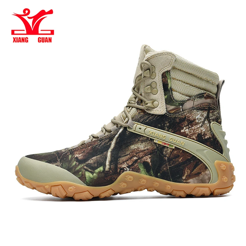 XIANG GUAN Hiking Shoes Men Waterproof Tree Bionic Camo Climbing Mountain Tactical Boots Women Outdoor Sports Camping Trekking