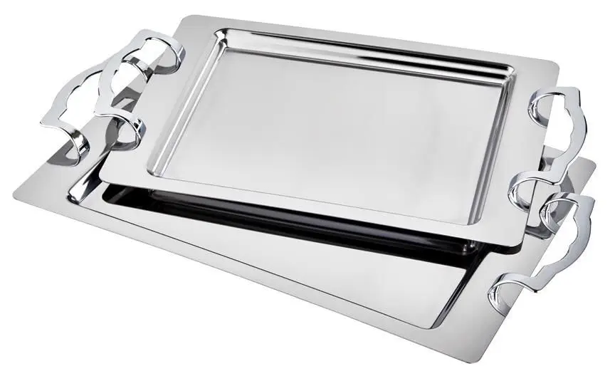 

DOLBOVI 2li Set Big size Stainless Steel Tea tray tray (PE-6853) P01 tray поднос plateau de service