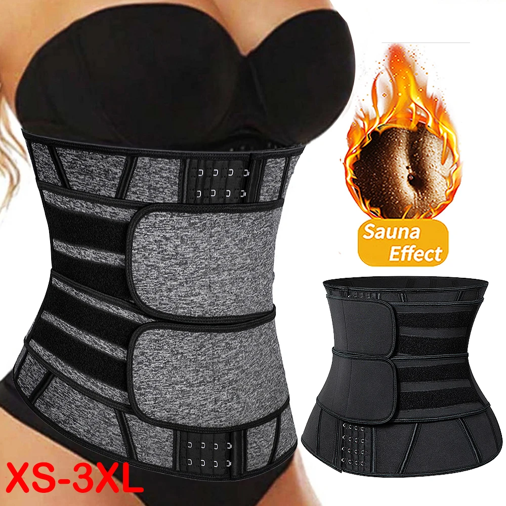 XS-3XL Women Workout Waist Trainer Corset Double Straps Neoprene Sweat Body Shaper Weight Loss Fitness Faja Shapewear Slim Belt