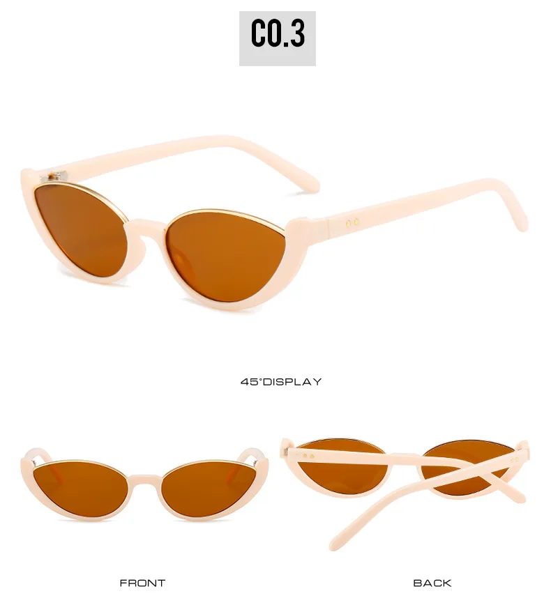 OEC CPO Kleine Rahmen Cat Eye Sonnenbrille Frauen Niet Vintage Shades Sonnenbrille Weibliche Mode Brillen Retro Brillen UV400 – Detail 8