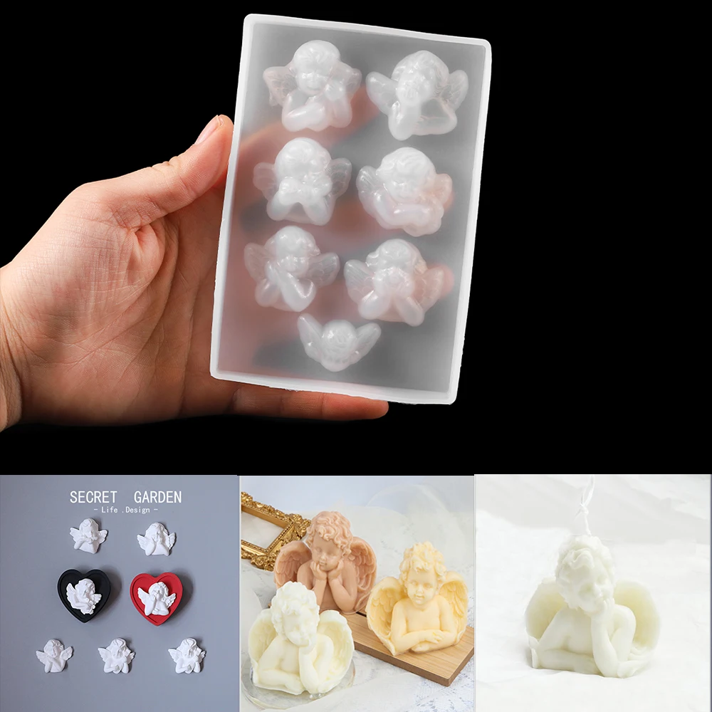 1Pcs Small Angels Silicone Molds UV Epoxy Resin Cute Angle Mould For DIY Casting Key Chain Pendants Jewelry Decoration Making