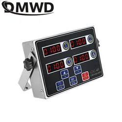 DMWD Stainless Steel Commercial Kitchen Four-Channel Timer 4 Fourth Key Digital Button Timing Reminder Countdown Loud Alarm 220V